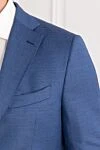 Brioni Костюм з вовни та шовку в синьому кольорі з однобортним піджаком - 70% шерсть, 30% шовк. гудзики. дві бічні кишені, одна нагрудна кишеня. Країна виробник: Італія. Догляд: спеціалізоване чищення - фото 5