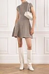 Beige cashmere dress with short sleeves and flared skirt Magda Butrym - 95% cashmere, 5% elastane. Fastener: zipper. Country of manufacture: Italy. Care: specialized cleaning - photo 2