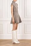 Magda Butrym Beige cashmere dress with short sleeves and flared skirt - 95% cashmere, 5% elastane. Fastener: zipper. Country of manufacture: Italy. Care: specialized cleaning - photo 3