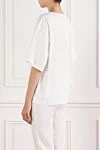 Белая футболка из хлопка с вышитым логотипом DG Dolce & Gabbana - логотип DG. 80% хлопок, 20% полиамид. Страна производитель: Италия. Уход: специализированная чистка - фото 4