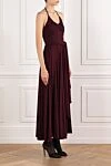 Alaia Длинное платье из вискозы бордового цвета с открытыми плечами - драпировка. 72% вискоза, 4% эластан. Страна производитель: Франция. Уход: специализированная чистка - фото 3