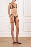Alex Riviere St Tropez Two-Piece Triangle Bikini - leopard print. 59% polyamide, 41% elastane. Fastener: ties. Country of manufacture: Italy. Care: specialized cleaning - photo 3