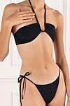 Alex Riviere Victoria Black V-Neck Bandeau Swimsuit - 59% polyamide, 41% elastane. ties. Country of manufacture: Italy. Care: specialized cleaning - photo 5