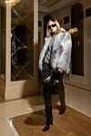 Women's fox fur coat with soft texture and shine gray FG Furs - natural gradient. 100% natural fox fur. Country of manufacture: Italy. Care: specialized cleaning - photo 8