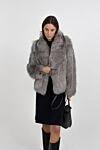 FG Furs Шуба из натурального меха лисы в светло-сером оттенке с широким воротником - природный градиент. 100% натуральный мех лисы. Страна производитель: Италия. Уход: специализированная чистка - фото 7