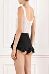White lace corset with floral pattern and zipper Fleur de Paris - openwork pattern. 69% cotton, 31% viscose. Fastener: zipper. Country of manufacture: Italy. Care: specialized cleaning - photo 4