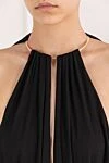 Fleur de Paris Black viscose bodysuit with draping and open back - drapery. 100% viscose. Country of manufacture: Italy. Care: specialized cleaning - photo 5