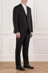 Sartoria Latorre Black wool suit with straight trousers and a two-button jacket - 100% wool. buttons. two side pockets, one chest pocket. Country of manufacture: Italy. Care: specialized cleaning - photo 3