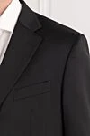 Sartoria Latorre Black wool suit with straight trousers and a two-button jacket - 100% wool. buttons. two side pockets, one chest pocket. Country of manufacture: Italy. Care: specialized cleaning - photo 5
