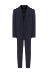 Sartoria Latorre Men's business suit made of pure wool in deep blue color - 100% wool. buttons. two side pockets, one chest pocket. Country of manufacture: Italy. Care: specialized cleaning - photo 1