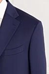 Sartoria Latorre Men's blue suit with a two-button jacket - 100% wool. buttons. two side pockets, one chest pocket. Country of manufacture: Italy. Care: specialized cleaning - photo 5