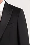 Sartoria Latorre Смокинг мужской чёрный однобортный с атласными лацканами - 100% шерсть. пуговицы. два боковых кармана, один нагрудный карман. Страна производитель: Италия. Уход: специализированная чистка - фото 5