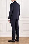 Men's dark blue wool tuxedo with satin lapels Sartoria Latorre - 100% wool. buttons. two side pockets, one chest pocket. Country of manufacture: Italy. Care: specialized cleaning - photo 4