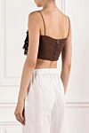 Top made of chocolate-colored cotton and silk with bow decoration and thin straps Isabel Marant - bow decor. 55% cotton, 45% silk. Fastener: zipper. Country of manufacture: Italy. Care: specialized cleaning - photo 4