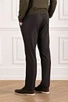 Men's drawstring waist trousers in brown wool Cesare di Napoli - 100% wool. button, zipper, drawstring. two side pockets, one back pocket. Country of manufacture: Italy. Care: specialized cleaning - photo 4