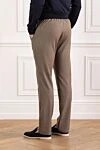 Men's trousers, wool, brown, comfortable style Cesare di Napoli - 100% wool. button, zipper, drawstring. two side pockets, one back pocket with a button. Country of manufacture: Italy. Care: specialized cleaning - photo 4