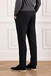 Men's blue wool trousers with a drawstring waist Cesare di Napoli - 86% polyamide, 14% elastane. button, zipper, drawstring. two side pockets, one back pocket with a button. Country of manufacture: Italy. Care: specialized cleaning - photo 4