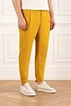 PT01 (Pantaloni Torino) Чоловічі штани з накладними кишенями жовті з поясом на лаштунці - 79% поліамід, 21% еластан. гудзик, блискавка. дві бічні кишені, дві задні. Країна виробник: Італія. Догляд: спеціалізоване чищення - фото 3