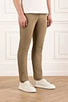 PT01 (Pantaloni Torino) Брюки мужские карамельного цвета с эластичным элементом и шнурком - 55% хлопок, 39% полиамид, 6% эластан. пуговица, молния. два боковых кармана, два задних. Страна производитель: Италия. Уход: специализированная чистка - фото 3