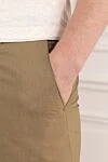 PT01 (Pantaloni Torino) Брюки мужские карамельного цвета с эластичным элементом и шнурком - 55% хлопок, 39% полиамид, 6% эластан. пуговица, молния. два боковых кармана, два задних. Страна производитель: Италия. Уход: специализированная чистка - фото 5