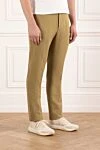 PT01 (Pantaloni Torino) Men's cotton trousers brown with button and drawstring fastening - 61% lyocell, 22% linen, 17% cotton. button, zipper. two side pockets, two back pockets. Country of manufacture: Italy. Care: specialized cleaning - photo 3