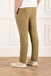 Men's cotton trousers brown with button and drawstring fastening PT01 (Pantaloni Torino) - 61% lyocell, 22% linen, 17% cotton. button, zipper. two side pockets, two back pockets. Country of manufacture: Italy. Care: specialized cleaning - photo 4