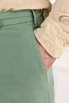 PT01 (Pantaloni Torino) Men's pastel green straight fit trousers with drawstring waist - 61% lyocell, 22% linen, 17% cotton. button, zipper. two side pockets, two back pockets. Country of manufacture: Italy. Care: specialized cleaning - photo 5