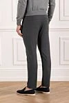 Men's dark gray trousers made of textured fabric with a drawstring waistband PT01 (Pantaloni Torino) - 54% polyester, 44% wool, 2% elastane. button, zipper, drawstring. two side pockets, two back pockets. Country of manufacture: Italy. Care: specialized cleaning - photo 4