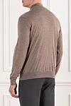 Troyer men's wool beige-brown with collar and zip Cesare di Napoli - 100% wool. Fastener: zipper. Country of manufacture: Italy. Care: specialized cleaning - photo 4
