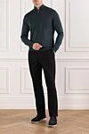 Men's wool jumper troyer with zip and stand-up collar Cesare di Napoli - 100% wool. Fastener: zipper. Country of manufacture: Italy. Care: specialized cleaning - photo 2
