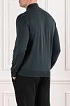 Men's wool jumper troyer with zip and stand-up collar Cesare di Napoli - 100% wool. Fastener: zipper. Country of manufacture: Italy. Care: specialized cleaning - photo 4