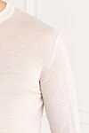 Cesare di Napoli Men's woolen jumper, thin, milky color - 100% wool. Country of manufacture: Italy. Care: specialized cleaning - photo 5