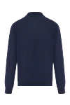 Dark blue wool polo shirt with long sleeves Cesare di Napoli - 100% wool. buttons. Country of manufacture: Italy. Care: specialized cleaning - photo 6