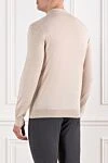 Beige wool polo with zipper and long sleeves Cesare di Napoli - 100% wool. Fastener: zipper. Country of manufacture: Italy. Care: specialized cleaning - photo 4
