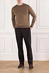 Men's plain wool jumper in basic style Cesare di Napoli - 100% wool. Country of manufacture: Italy. Care: specialized cleaning - photo 2