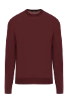Cesare di Napoli Men's wool jumper burgundy with a round neck - 100% wool. Country of manufacture: Italy. Care: specialized cleaning - photo 1