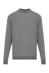 Cesare di Napoli Gray natural wool jumper for office and leisure - 100% wool. Country of manufacture: Italy. Care: specialized cleaning - photo 1