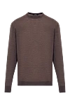 Cesare di Napoli Brown wool jumper in a minimalist style - 100% wool. Country of manufacture: Italy. Care: specialized cleaning - photo 1