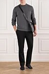 Fine wool jumper in grey shade Cesare di Napoli - 100% wool. Country of manufacture: Italy. Care: specialized cleaning - photo 2