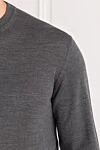 Cesare di Napoli Fine wool jumper in grey shade - 100% wool. Country of manufacture: Italy. Care: specialized cleaning - photo 5
