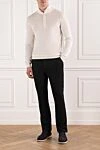 Men's light wool troyer with a high collar Cesare di Napoli - 100% wool. Fastener: zipper. Country of manufacture: Italy. Care: specialized cleaning - photo 2