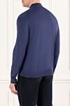 Men's Navy Blue Wool Troyer with Stand-Up Collar Cesare di Napoli - 100% wool. Fastener: zipper. Country of manufacture: Italy. Care: specialized cleaning - photo 4
