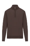 Cesare di Napoli Men's warm brown wool troyer with front zip - 100% wool. Fastener: zipper. Country of manufacture: Italy. Care: specialized cleaning - photo 1