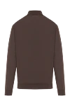 Men's warm brown wool troyer with front zip Cesare di Napoli - 100% wool. Fastener: zipper. Country of manufacture: Italy. Care: specialized cleaning - photo 6