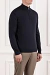 Cesare di Napoli Men's Navy Wool Trouser with Stand-up Collar - 100% wool. Fastener: zipper. Country of manufacture: Italy. Care: specialized cleaning - photo 3