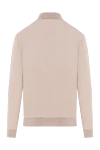 Men's wool troyer natural beige with a collar with a zipper Cesare di Napoli - 100% wool. Fastener: zipper. Country of manufacture: Italy. Care: specialized cleaning - photo 6