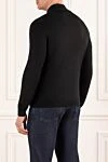 Troyer men's wool black with stand-up collar and zip Cesare di Napoli - 100% wool. Fastener: zipper. Country of manufacture: Italy. Care: specialized cleaning - photo 4
