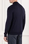 Men's dark blue wool troyer with chest zip Cesare di Napoli - 100% wool. Fastener: zipper. Country of manufacture: Italy. Care: specialized cleaning - photo 4