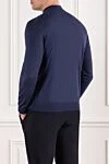 Dark blue wool jumper with a stand-up collar Cesare di Napoli - 100% wool. Country of manufacture: Italy. Care: specialized cleaning - photo 4