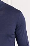 Cesare di Napoli Dark blue wool jumper with a stand-up collar - 100% wool. Country of manufacture: Italy. Care: specialized cleaning - photo 5